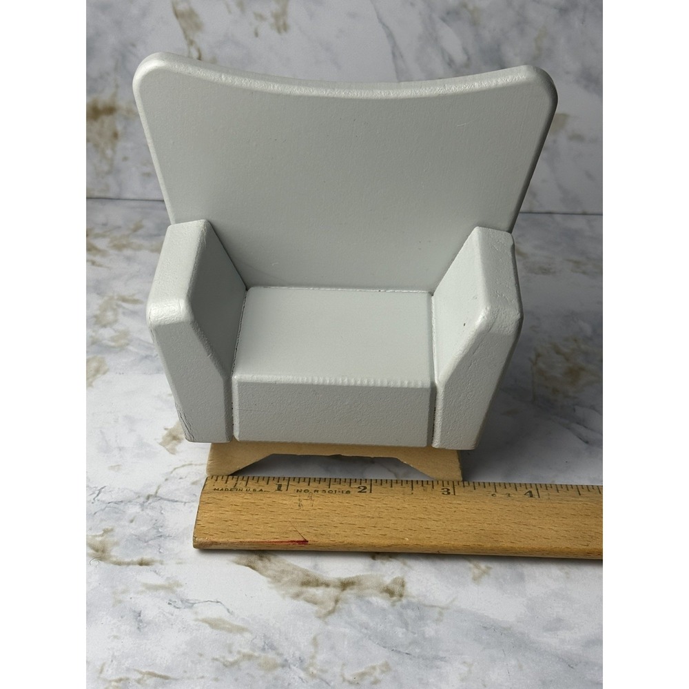 Ryans Room Wooden Dollhouse Furniture Scale 1:12 - 4.5" Armchair Gray Chair